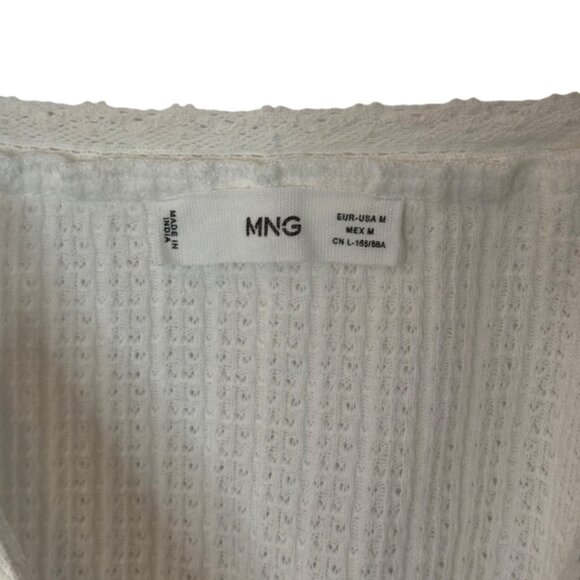 Mango ruffle knit lace cami top white women's size M - Picture 5 of 5